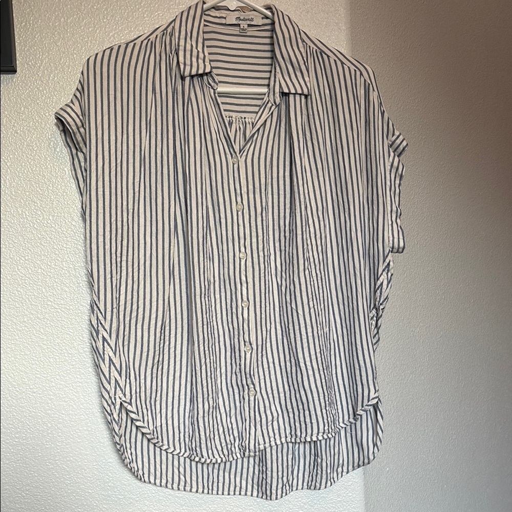 Madewell Camp Shirt Blue Stripes